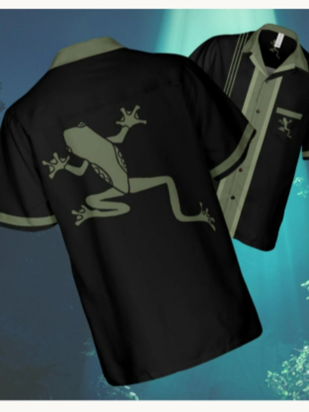 Frog Hawaiian Shirt: Short Sleeve Button-Down with Pocket